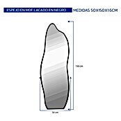 Espejo vertical de pie Surf (50 x 150 cm, Negro, MDF) | BAUHAUS