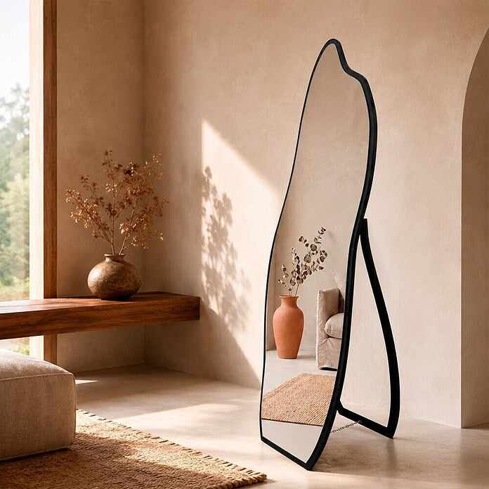 Espejo vertical de pie Surf (50 x 150 cm, Negro, MDF) | BAUHAUS