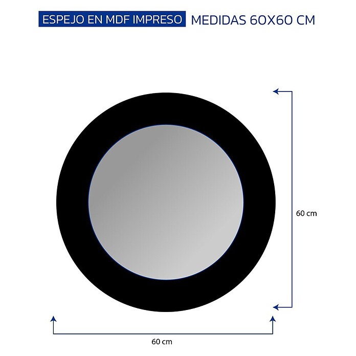 Espejo de pared Kioto (Diámetro: 60 cm, Verde/Blanco) | BAUHAUS
