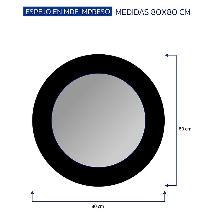 Espejo de pared Kioto (Diámetro: 80 cm, Verde/Blanco) | BAUHAUS