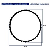 Espejo de pared Orbital (Diámetro: 60 cm, Negro) | BAUHAUS
