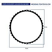 Espejo de pared Orbital (Diámetro: 70 cm, Negro) | BAUHAUS