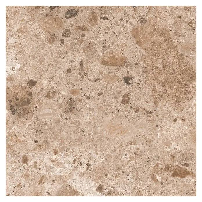 Feinsteinzeugfliese Vogue - 60 x 60 cm, Brown, Matt - Warme braun gesprenkelte Marmorfliese mit unregelmäßigen hellen und dunklen Einschlüssen und zarter Äderung.