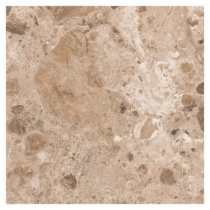 Feinsteinzeugfliese Vogue - 60 x 60 cm, Brown, Matt - Braune Fliese in Marmoroptik mit unterschiedlichen Farbtönen und Natursteinmuster für Boden oder Wände.