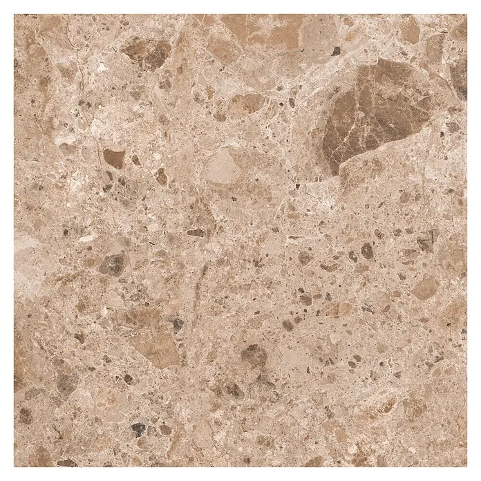 Feinsteinzeugfliese Vogue - 60 x 60 cm, Brown, Matt - Beige-braune Marmorfliese mit natürlicher Maserung und unregelmäßigen Mustern.