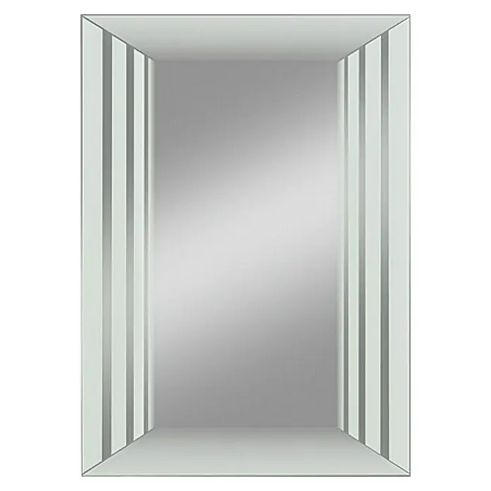 Kristall-Form Siebdruckspiegel Window - 50 x 70 cm, Anthrazit - Ein eleganter rechteckiger Spiegel mit einem geradlinigen, mehrschichtigen Rahmen für moderne Akzente in jedem Raum.