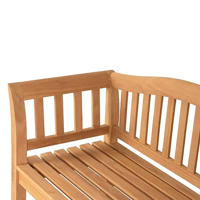 Bene Living Gartenbank Wave - Teakholz, Natur - Eck-Gartenbank aus hellem Teakholz mit Lattenrostsitz und Rückenlehne.