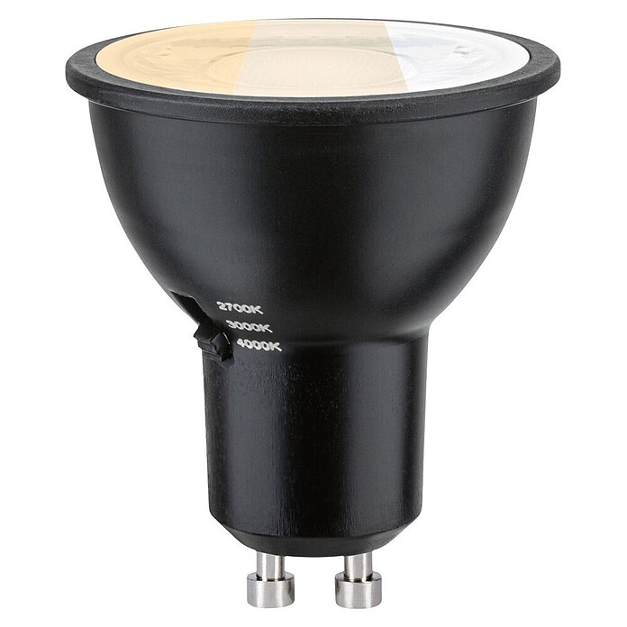 Paulmann LED-Lampe GU10 3CCT Dip Switch (GU10, Dimmbar, Warmweiß, 650 lm, 6,9 W, Schwarz) | BAUHAUS