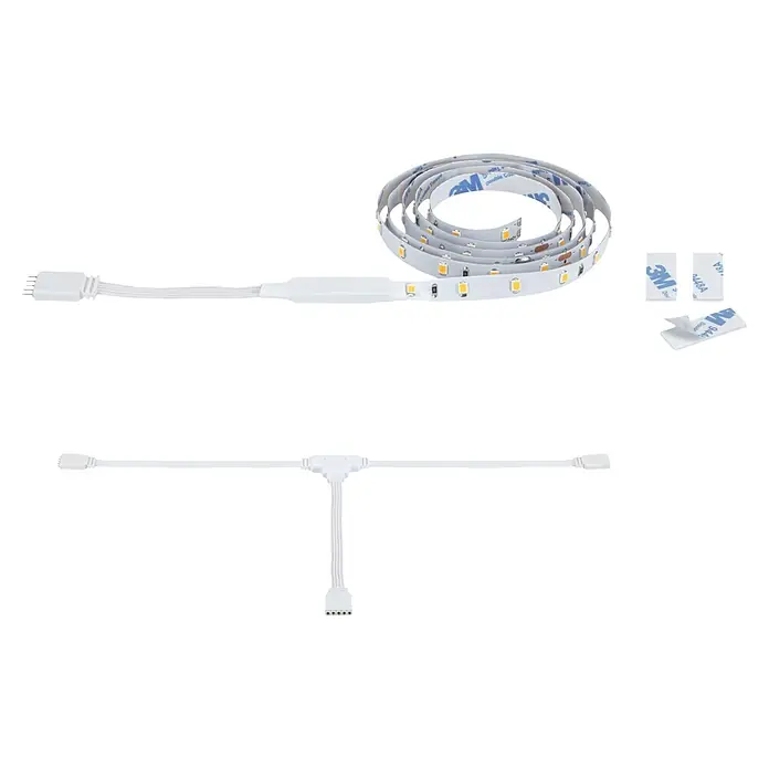 Paulmann MaxLED LED-Stripes Treppenlicht - Länge: 1 m, Warmweiß, 1 Stk. - Gerollter weißer LED-Lichtstreifen mit weißen Anschlusskabeln und 3M-Klebestreifen.