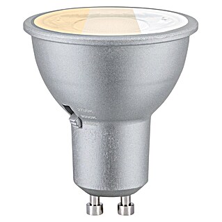 Paulmann LED-Lampe GU10 3CCT Dip Switch (GU10, Dimmbar, Warmweiß, 650 lm, 6,9 W, Chrom)