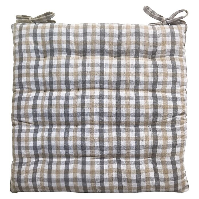 Cojín para silla Vichy (45 x 45 x 5 cm, Natural, 100% algodón) | BAUHAUS
