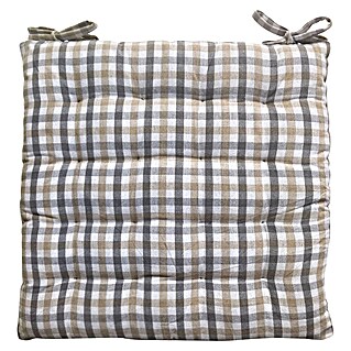 Cojín para silla Vichy (45 x 45 x 5 cm, Natural, 100% algodón)