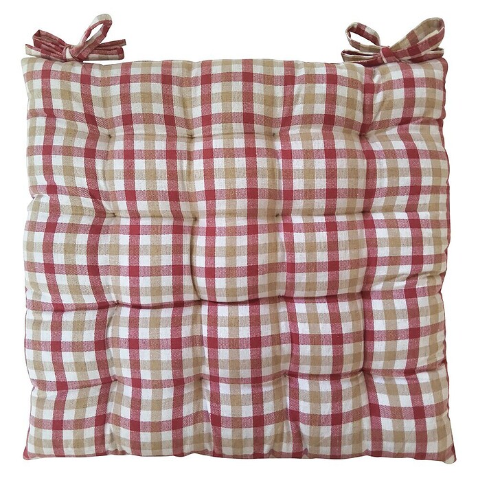 Cojín para silla Vichy (45 x 45 x 5 cm, Rosa, 100% algodón) | BAUHAUS