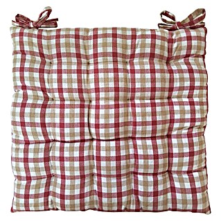 Cojín para silla Vichy (45 x 45 x 5 cm, Rosa, 100% algodón)