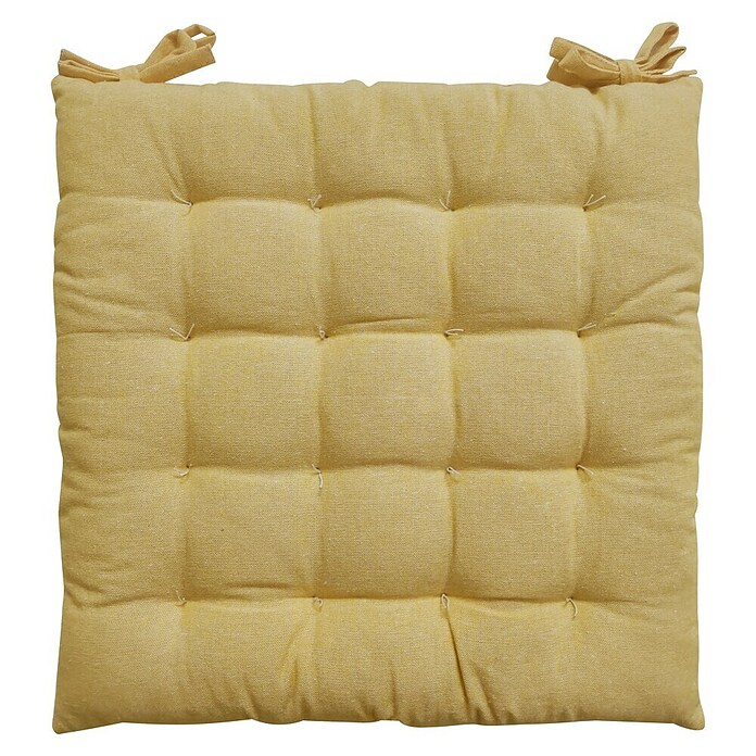 Cojín para silla Chambrai (45 x 45 x 5 cm, Mostaza, 100% algodón) | BAUHAUS