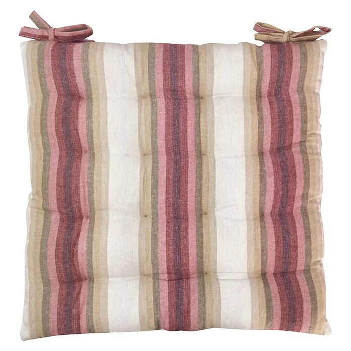 Cojín para silla Raya Ancha (45 x 45 x 5 cm, Rosa, 100% algodón) | BAUHAUS