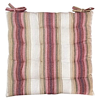 Cojín para silla Raya Ancha (45 x 45 x 5 cm, Rosa, 100% algodón)