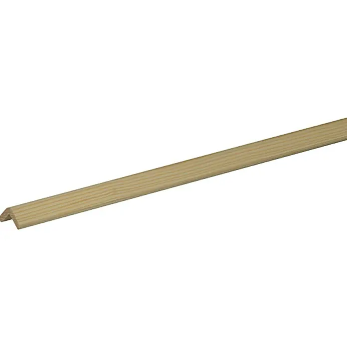 Winkelleiste - 240 x 1,8 x 1,8 cm, Fichte/Kiefer - Eckleiste aus hellem Holz, ideal für den Innenausbau und zur Abdeckung von Ecken. Natürliche Holzmaserung und präzise Verarbeitung für saubere Abschlüsse.
