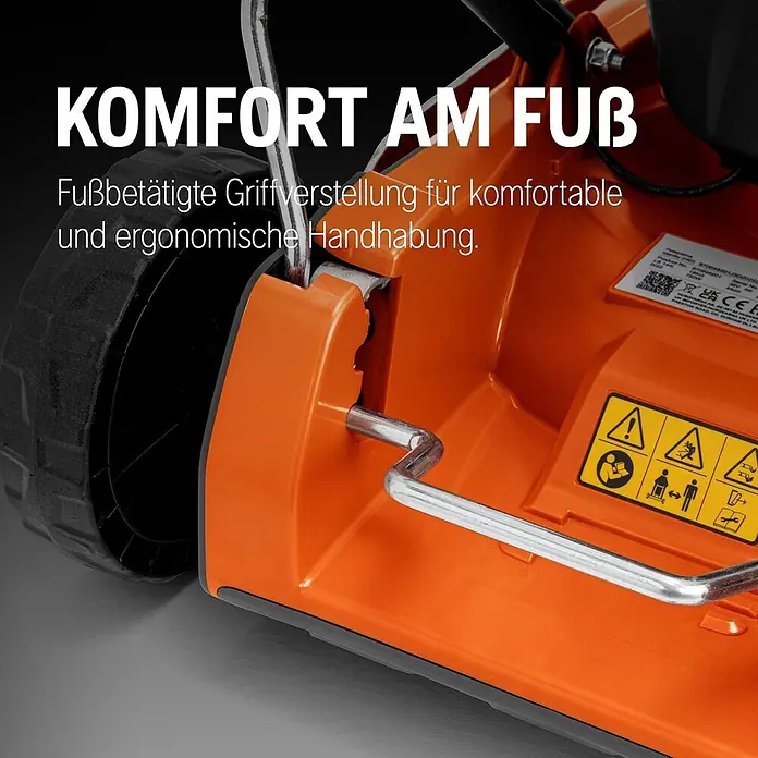 Husqvarna Akku-Rasenmäher LB144i (ohne Akku) - 36 V, Ohne Akku, Schnittbreite: 440 mm - Oranges Gartengerät mit fußbetätigter Griffverstellung für komfortable, ergonomische Handhabung.
