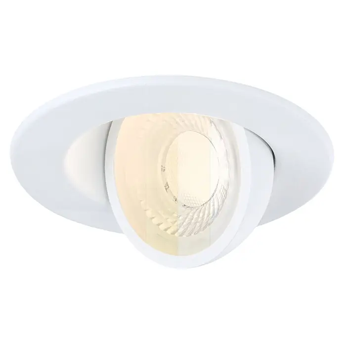Paulmann LED-Einbauleuchte rund Zina - Ø x H: 9 x 5,5 cm, Warmweiß, 1 Stk., Signalweiß - Weißer schwenkbarer Einbaustrahler mit warmweißem Licht.