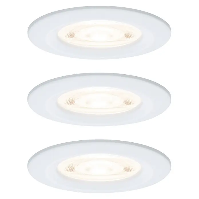 Paulmann LED-Einbauleuchten-Set rund Nova - 4,9 W, Weiß matt, 3 Stk., Warmweiß - Weiße Einbaustrahler mit warmweißem Licht.