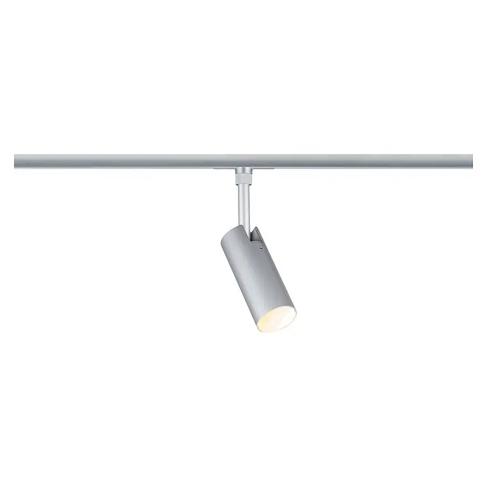 Paulmann LED-Spot Tubo - 4,5 W, Chrom, 4,3 x 4,3 x 19 cm - Silberne Metall-Stromschienenleuchte mit einem einzelnen, angewinkelten Strahler, der ein warmes Licht abgibt.