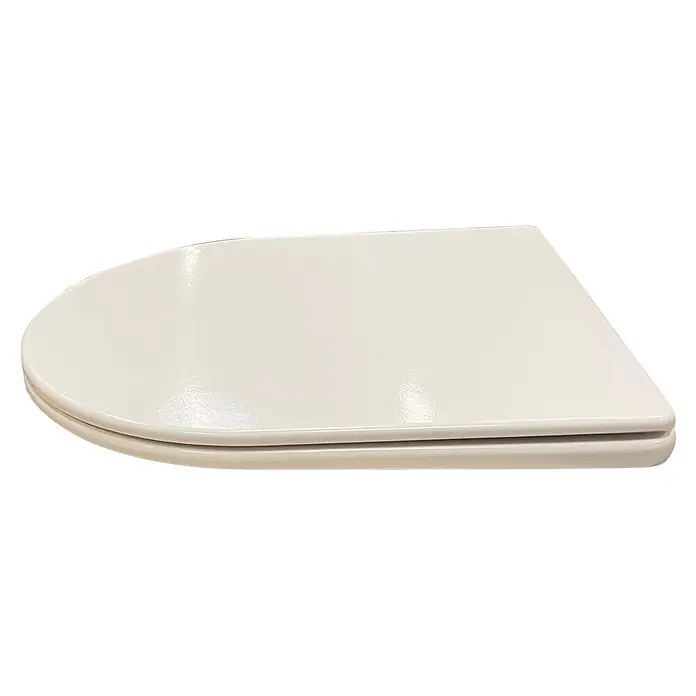 Futurbath Pack de WC Sintra - Sin borde de descarga, Salida dual, Blanco - Tapa de inodoro blanca brillante en forma de D, cerrada.