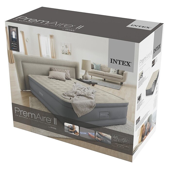 Intex Napihljiva postelja PremAire II Elevated Queen  (Do x Š x V: 203 x 152 x 46 cm, Siva) | 8335 - Strand-/Campingartikel | ICJA - Campingartikel | ICJ - Campingartikel | IC - Freizeit im Garten | I - Stadtgarten | BAUHAUS