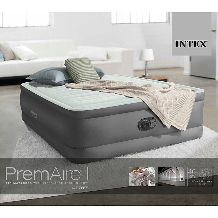 Intex Napihljiva postelja PremAire I Elevated Full  (Do x Š x V: 191 x 137 x 37 cm, Siva) | 8335 - Strand-/Campingartikel | ICJA - Campingartikel | ICJ - Campingartikel | IC - Freizeit im Garten | I - Stadtgarten | BAUHAUS