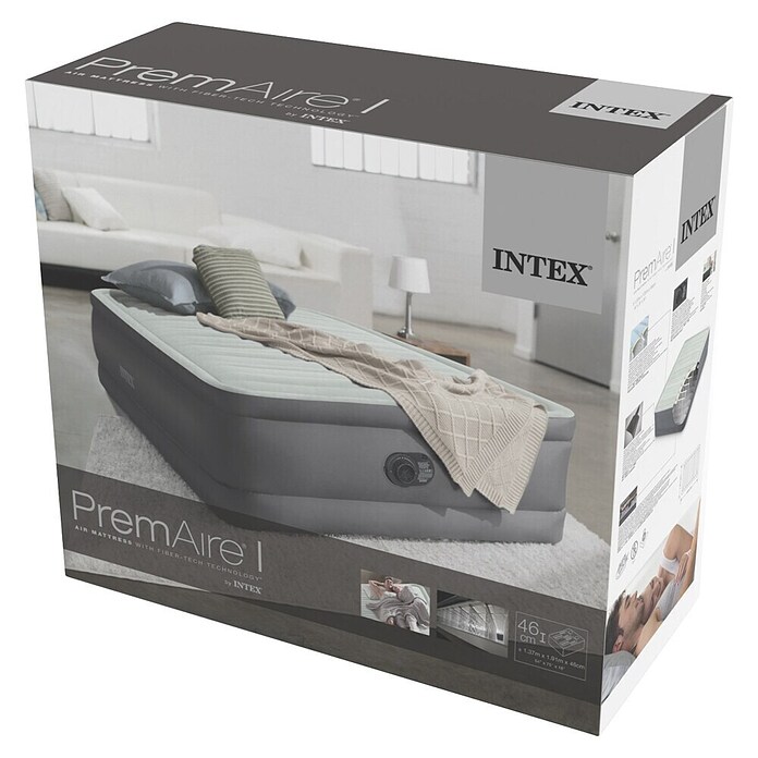 Intex Napihljiva postelja PremAire I Elevated Full  (Do x Š x V: 191 x 137 x 37 cm, Siva) | 8335 - Strand-/Campingartikel | ICJA - Campingartikel | ICJ - Campingartikel | IC - Freizeit im Garten | I - Stadtgarten | BAUHAUS
