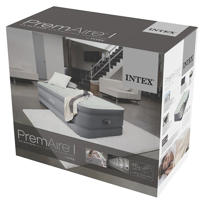 Intex Napihljiva postelja PremAire I Elevated Twin  (Do x Š x V: 199 x 99 x 46 cm, Siva) | 8335 - Strand-/Campingartikel | ICJA - Campingartikel | ICJ - Campingartikel | IC - Freizeit im Garten | I - Stadtgarten | BAUHAUS