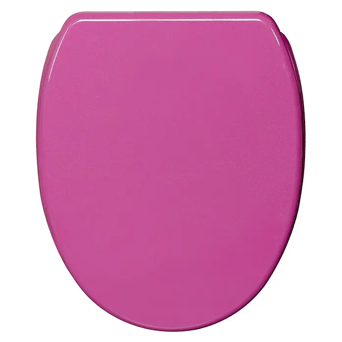 SANILO WC-Sitz Glitzer Pink mit Schnellverschluss - MDF, Pink, Mit Absenkautomatik - Glänzender rosa Toilettensitz in abgerundet rechteckiger Form.