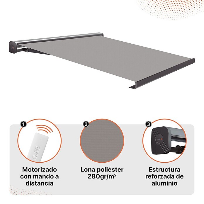 SmartSun Toldo con motor WiFi Dark Fiji II (Antracita, Ancho: 2,95 m, Caída: 2 m) | BAUHAUS