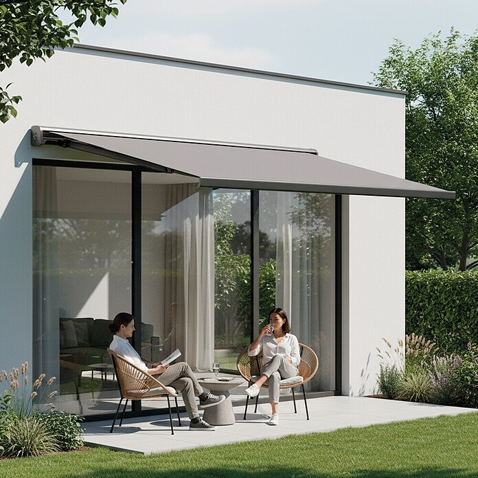 SmartSun Toldo con motor WiFi Dark Fiji II (Antracita, Ancho: 2,95 m, Caída: 2 m) | BAUHAUS