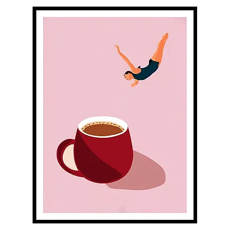 Cuadro Café taza roja