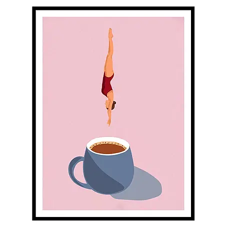 Cuadro Café taza azul