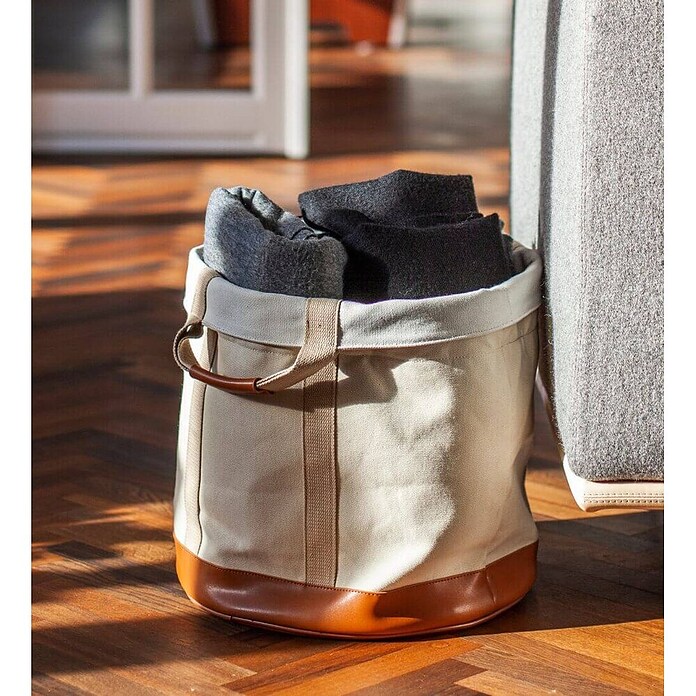 Aduro Holz- & Allzwecktragetasche (Durchmesser: 35 cm, Stoff, Beige) | BAUHAUS