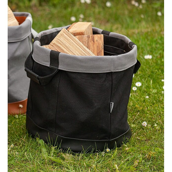 Aduro Holz- & Allzwecktragetasche (Durchmesser: 35 cm, Stoff, Schwarz) | BAUHAUS