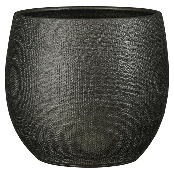 Okrogel cvetlični lonec Porto  (Ø x V: 26,5 x 27 cm, Antracit, Sijaj) | Okrasni cvetlični lonci | Cvetlični lonci | Posode za rastline | Vrt in prosti čas | Izdelki | BAUHAUS