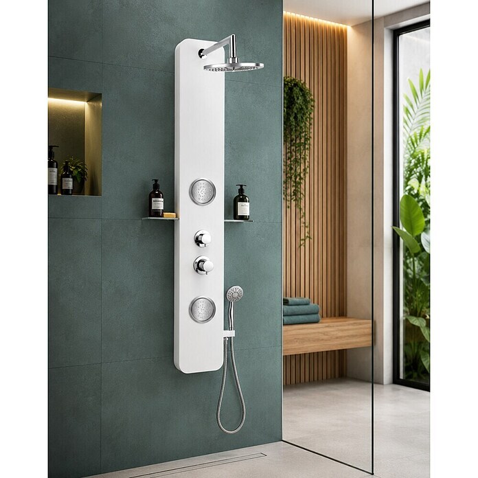 Rousseau Panel de ducha Midtime 2 (Blanco, 45 x 40 x 150 cm)