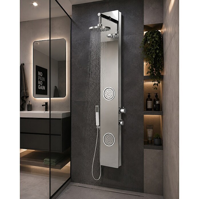 Rousseau Panel de ducha Gloss (Aluminio, 20,5 x 15 x 150 cm)