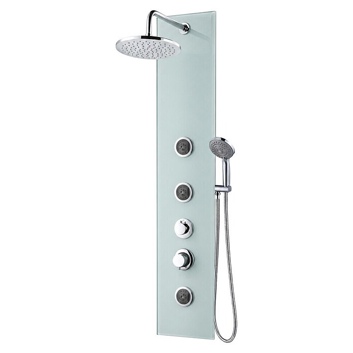 Rousseau Panel de ducha Cristal (Blanco, 24,5 x 15 x 150 cm)