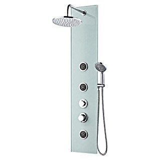 Rousseau Panel de ducha Cristal (Altura: 150 cm, Con grifo monomando, Blanco)