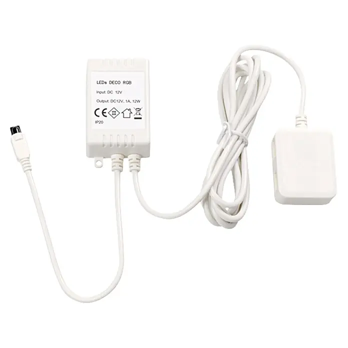 Tween Light Lichtleiste 4er Set - Länge: 160 cm, Lichtfarbe: Mehrfarbig, 0,15 W, Anzahl Leuchtmittel: 60 Stk. - LEDs Deco RGB Controller mit 12V Eingangs- und Ausgangsspannung, 1A Stromstärke und 12W Leistung zur Steuerung von RGB LED-Beleuchtung.