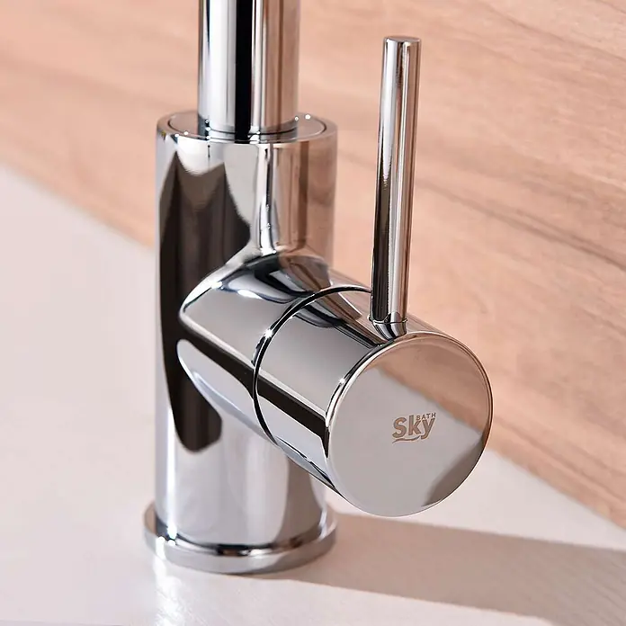 Poalgi Spültischarmatur Comfort - Verchromt, Glänzend - Moderner verchromter Einhebelmischer für ein Waschbecken.
