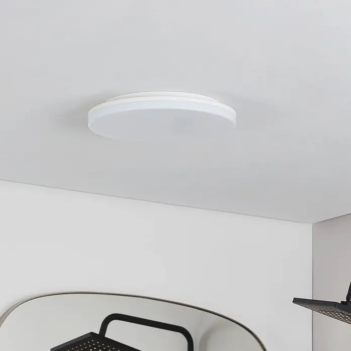 Prios Deckenleuchte Artin - weiß / opal - Runde weiße LED-Deckenleuchte, direkt montiert für Beleuchtung.