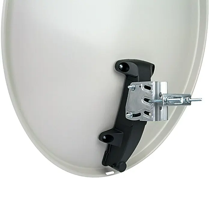 Schwaiger Satellitenschüssel SPI992 011 - Stahl, Durchmesser Spiegelfläche: 80 cm, Hellgrau - Satellitenschüssel mit schwarzer Halterung und silberner Befestigung für optimalen Empfang.