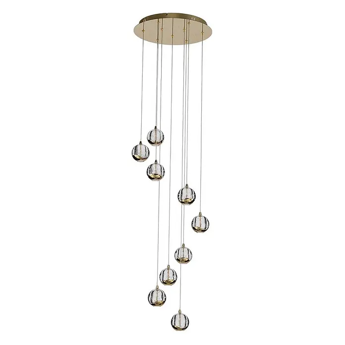 Lucande Pendelleuchte Hayley - klar / transparent, klar, gold