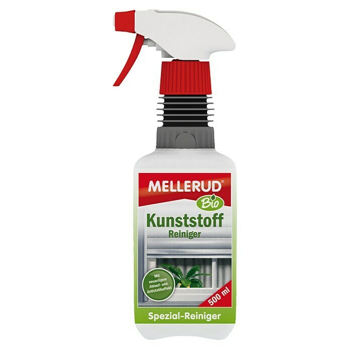 Mellerud Bio Kunststoff-Reiniger500 ml, Rechteckflasche mit kindergesicherter Sprühpistole Front View