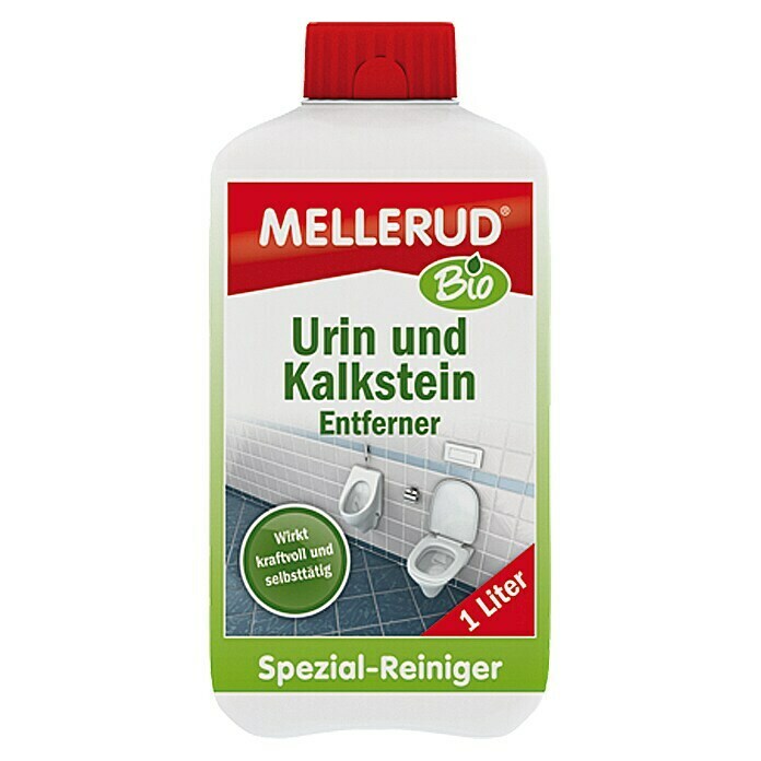 Mellerud Bio Urin- & Kalksteinentferner1 l, Rechteckflasche mit kindergesichertem Verschluss Front View